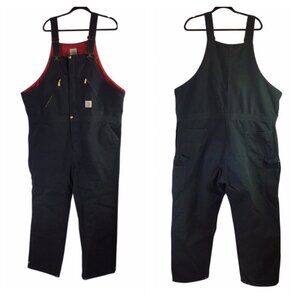 Carhartt R38 Insulated Quilted Bib Overalls Bibs 48 X 32 Carpenter Full Zip Leg